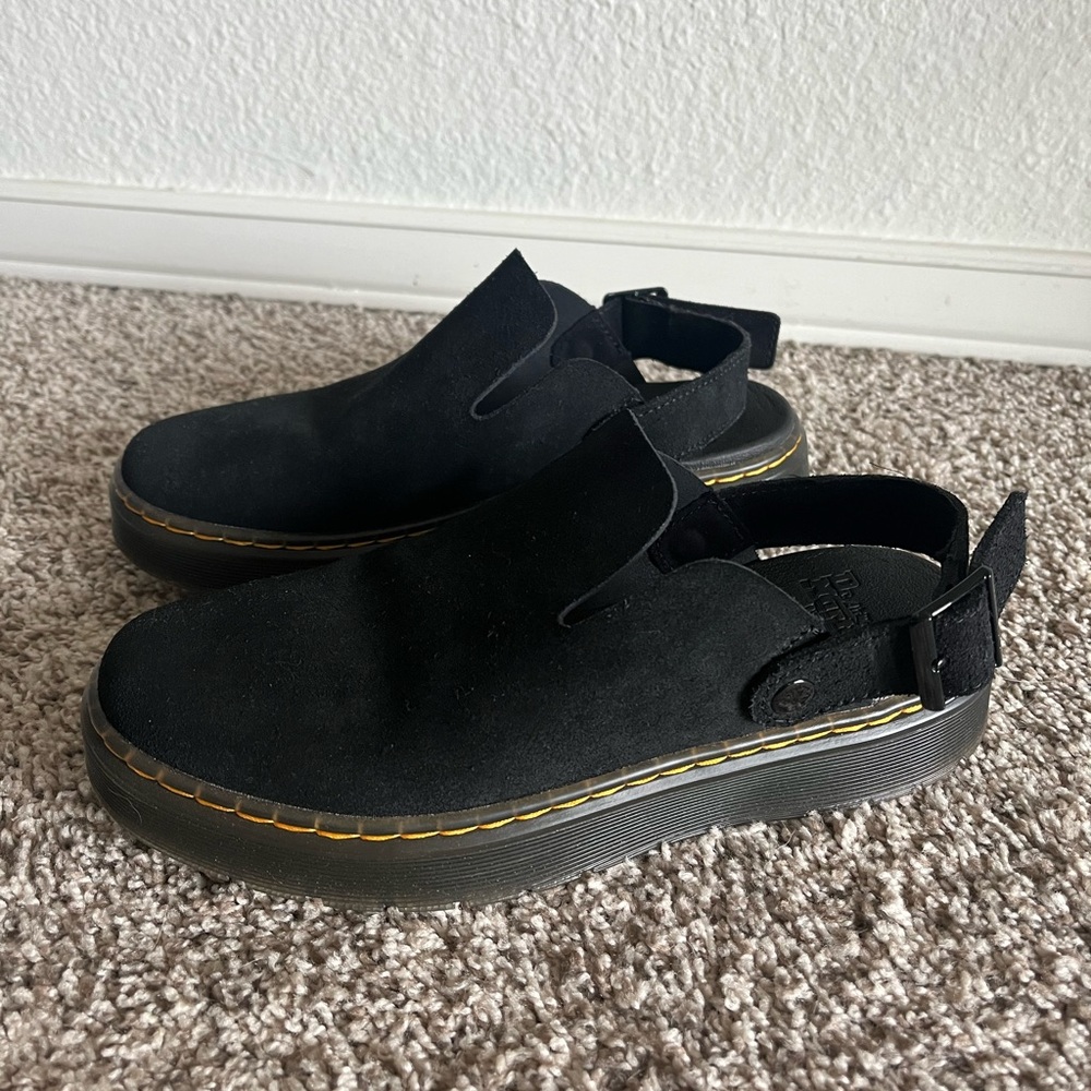 Black Suede Dr. Martens clogs